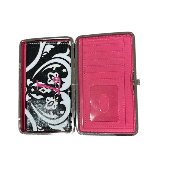 Women’s Paisley black white and pink wallet. Letter L. - Picture 6 of 16